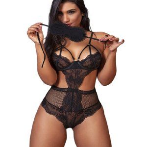 New Lingerie Fishnet Lace Hollow-out Bodysuit